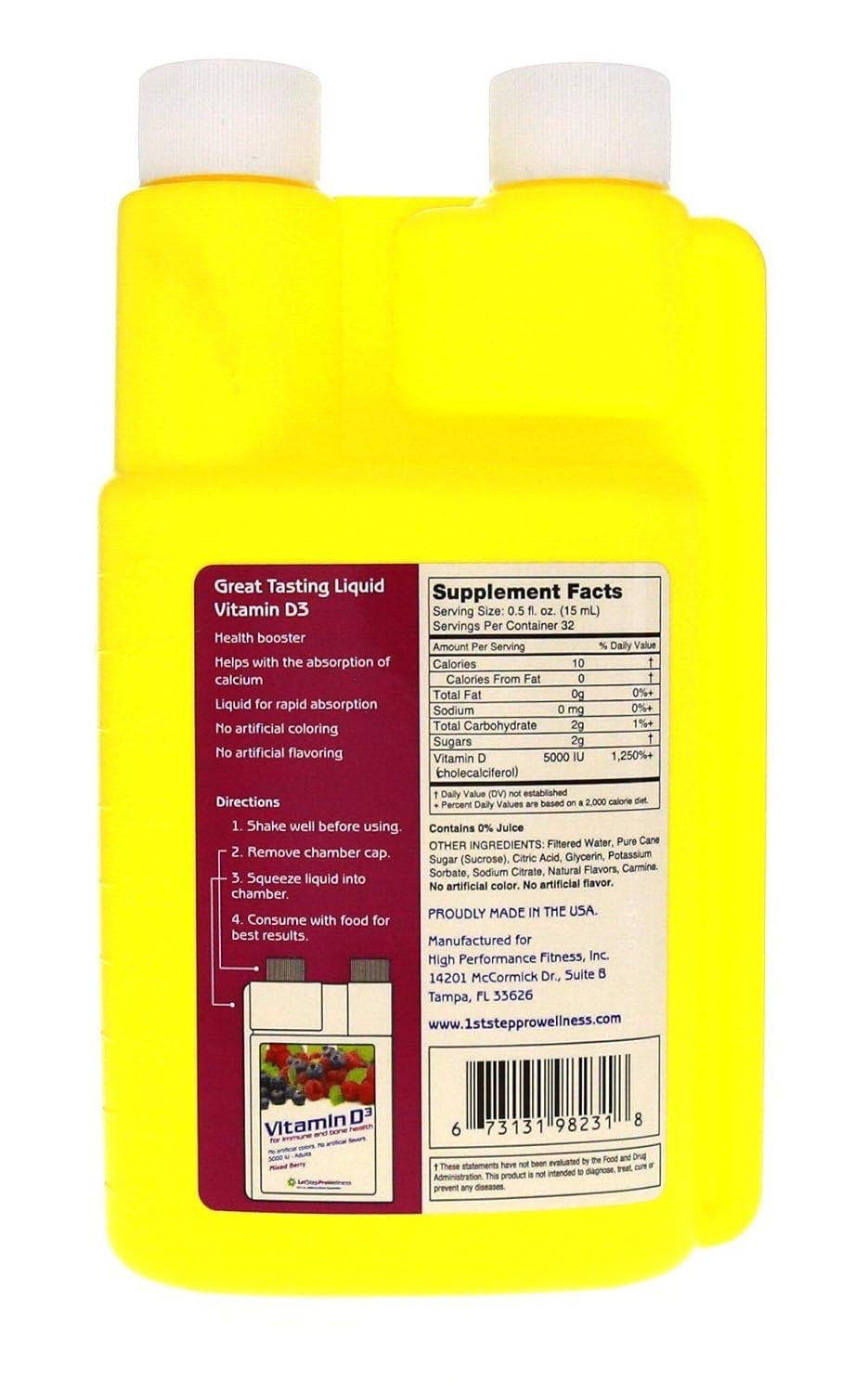 1st Step For Energy - Vitamina D3 Líquida Sabor Bayas Mixtas