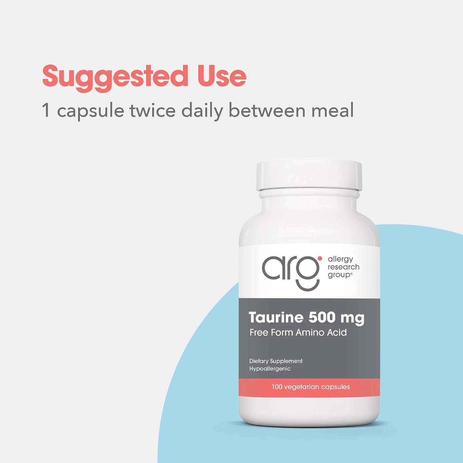 Nutricology Taurina 500 mg - Suplemento de Aminoácido en Forma Libre - 100 Cápsulas Vegetarianas