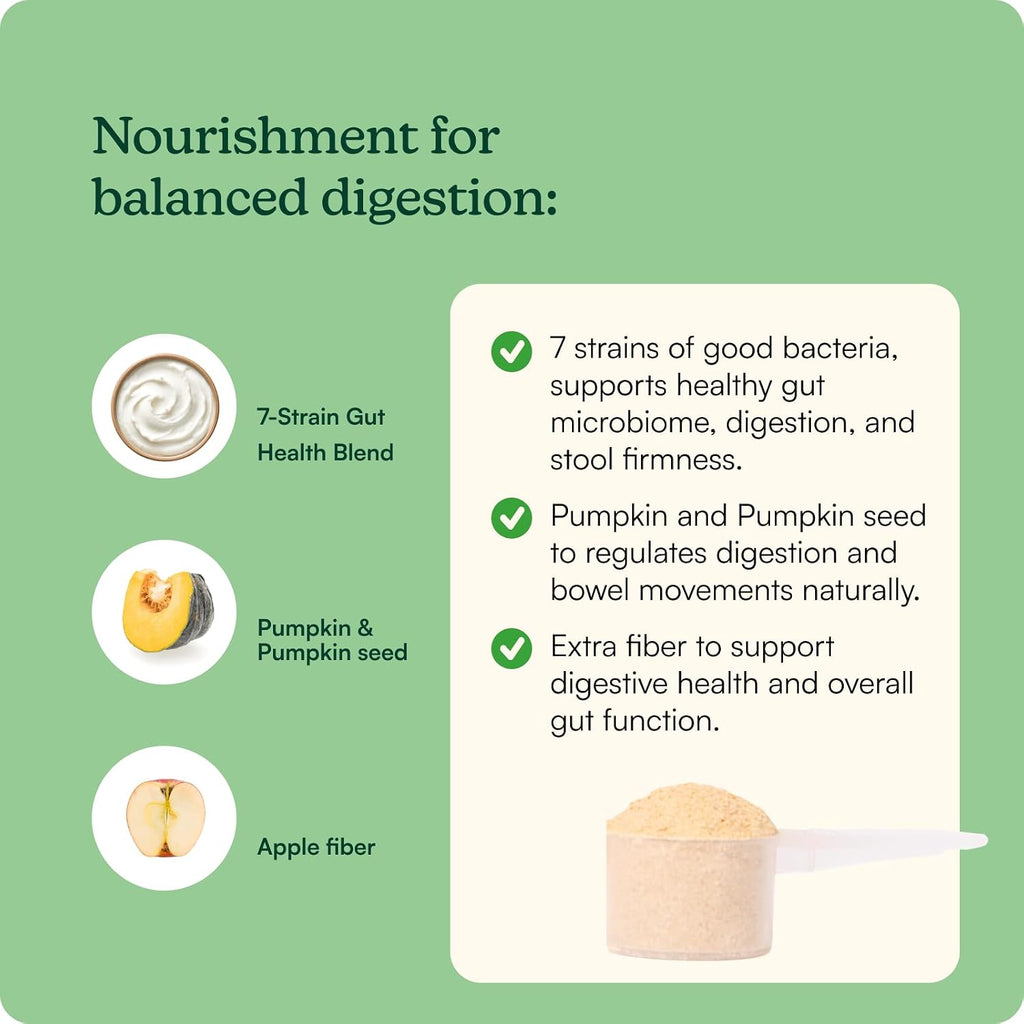 Reggie Pumpkin Probiotic Powder for Dogs | Probiótico en Polvo con Calabaza para Perros | 7 Cepas para la Salud Digestiva | 40 Dosis