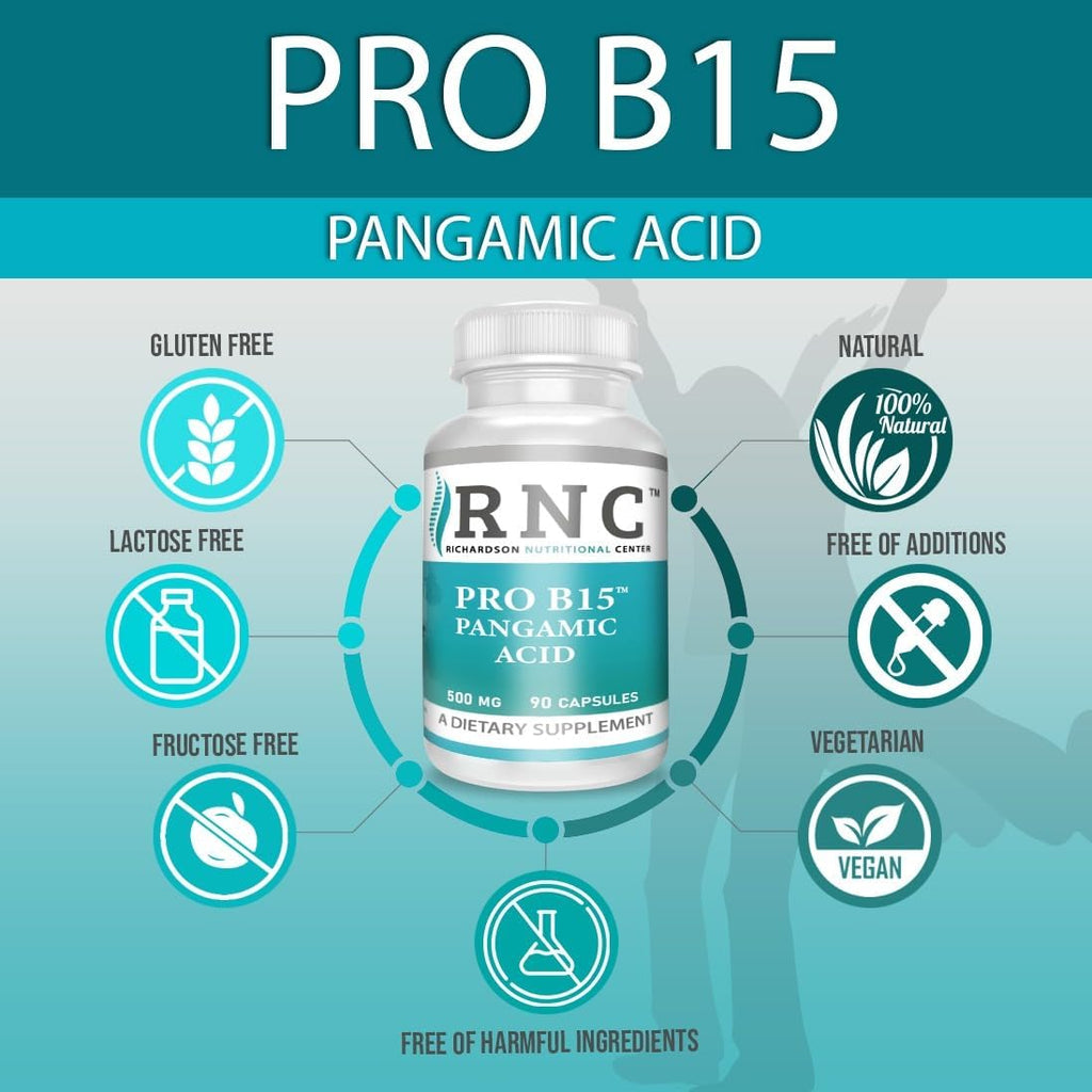 Richardson Nutritional Center B15 Complete Extra Strength - 500mg, 90 Cápsulas - Ácido Pangámico con TMG y DMG