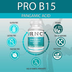 Richardson Nutritional Center B15 Complete Extra Strength - 500mg, 90 Cápsulas - Ácido Pangámico con TMG y DMG