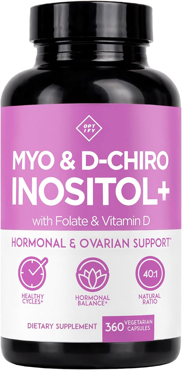 Optify Inositol+ - Myo-Inositol y D-Chiro Inositol 40:1 con Folato y Vitamina D, 63 g