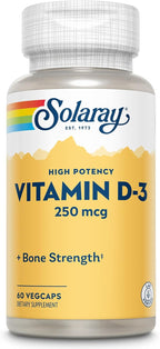 SOLARAY Vitamina D3 10000 IU (250 mcg) - 60 Cápsulas Veganas