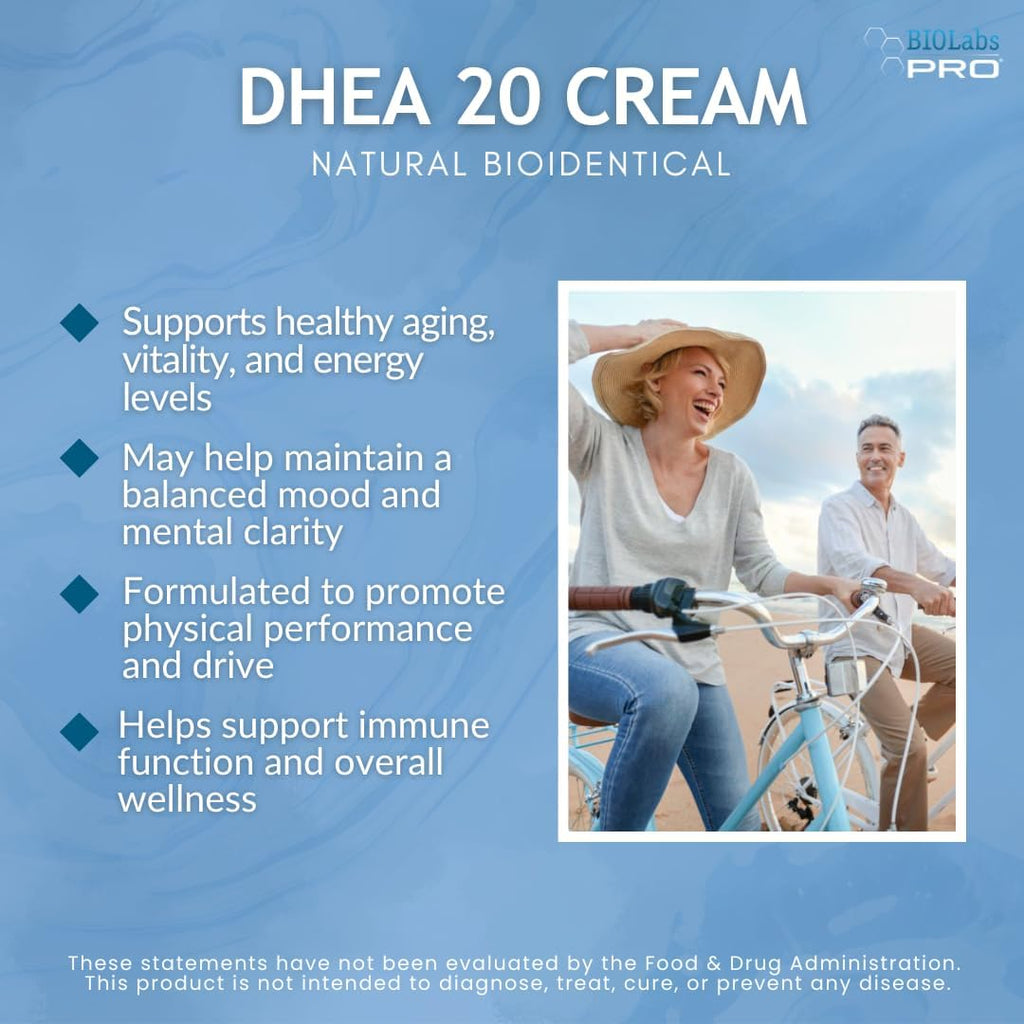 DHEA Cream 20mg Natural Bioidentical - BIOLABS PRO (Unscented, 85g)