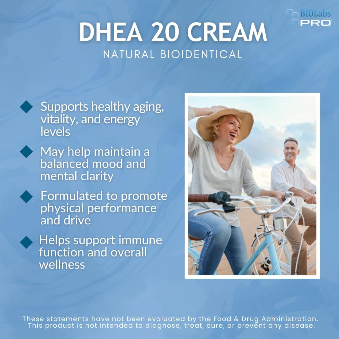 DHEA Cream 20mg Natural Bioidentical - BIOLABS PRO (Unscented, 85g)