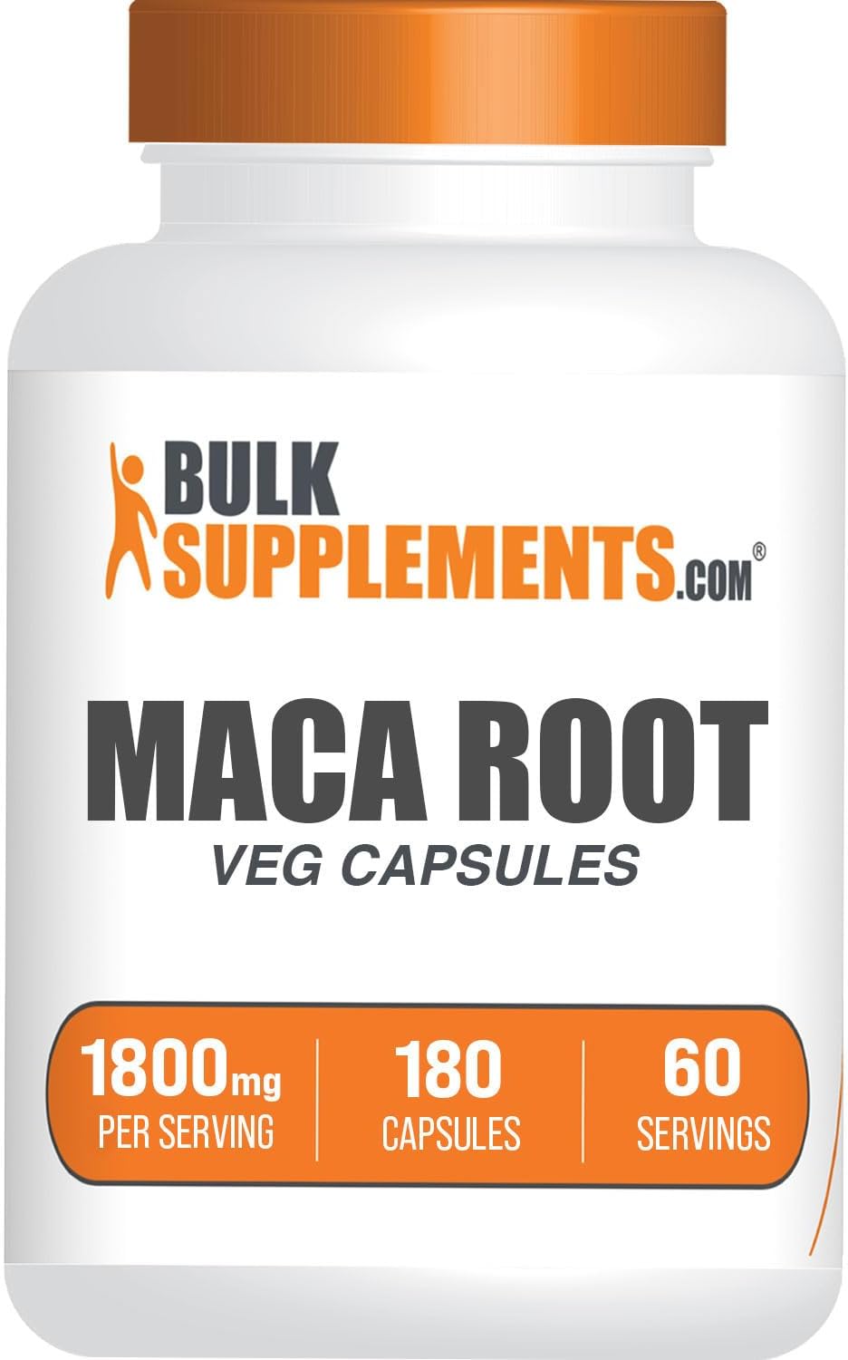 Cápsulas de Maca Root 1800 mg - BulkSupplements - Vegano y Sin Gluten (180 Cápsulas)