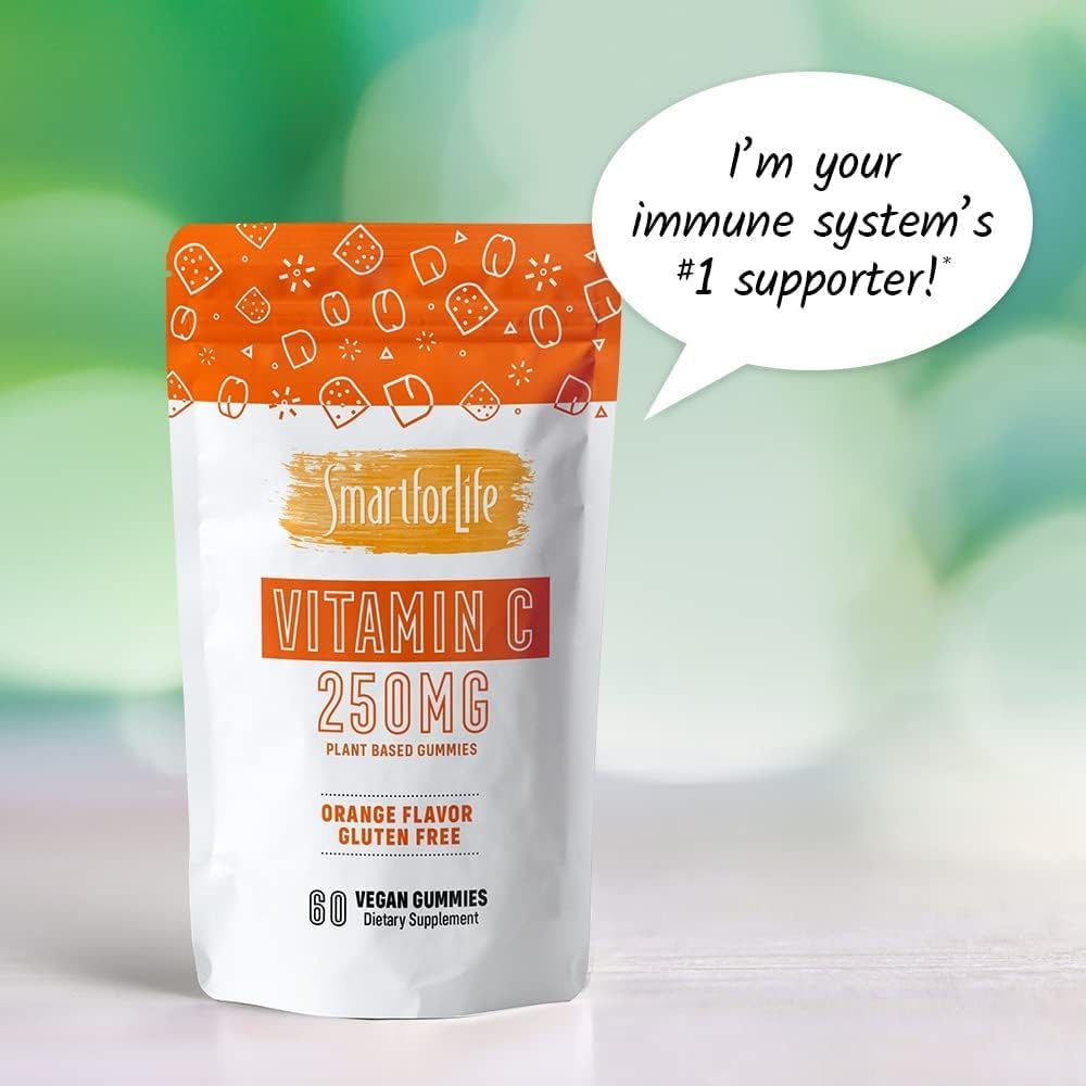 Smart for Life Gominolas de Vitamina C (250mg) - 30 uds - Veganas, Sabor Naranja Natural