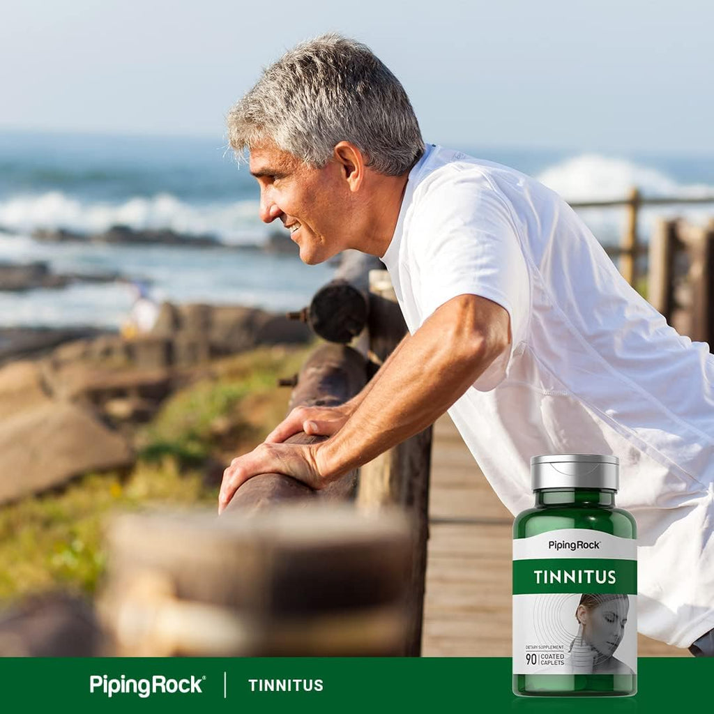 Piping Rock Suplemento para Acúfenos | 90 Comprimidos | Complejo para Hombres y Mujeres | Vegetariano, No-GMO, Sin Gluten