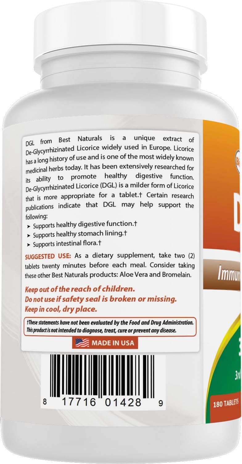 Best Naturals DGL Comprimibles 380 mg 180 Comprimidos
