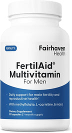 FertilAid para Hombres – Suplemento de Fertilidad Masculina con L-Carnitina, CoQ10, Maca y Zinc (90 Cápsulas)