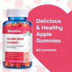 Wellrite Glow Skin Gummy Vitamins – Gominolas para la piel, 60 uds, sabor manzana, veganas