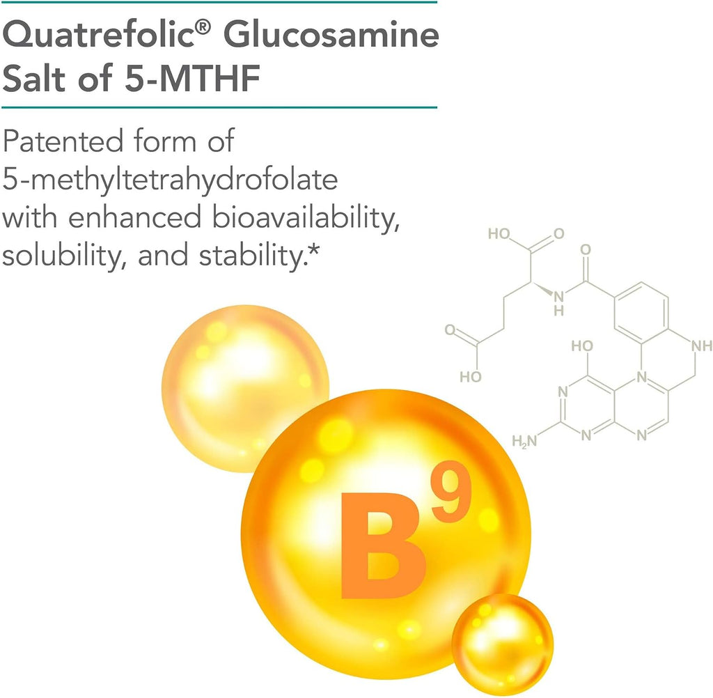 Nutricology QuatreActiv Folate - 833 mcg DFE (Quatrefolic) - 90 Cápsulas