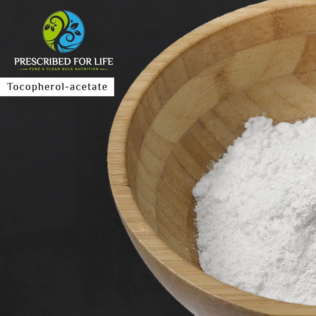 Prescribed For Life Tocopherol Acetate Powder, Water Soluble Alpha Vitamin E, 700 IU gm Powder, Vegan, Gluten Free, Non GMO (340g)