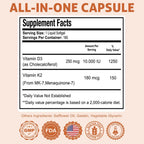 Health Dose Vitamina D3 10.000 UI + K2 (MK7), 180 cápsulas blandas