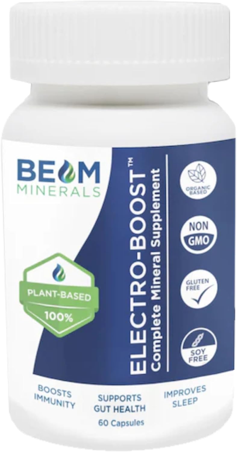 Beam Minerals Cápsulas Multiminerales Completas | Electrolitos y Micronutrientes de Origen Vegetal para Hombres y Mujeres | Ayuda a Reforzar la Inmunidad, Favorecer la Salud Digestiva y Mejorar el Sueño | 60 Cápsulas