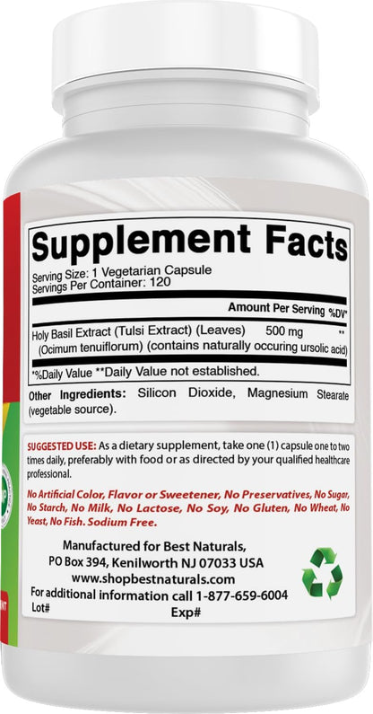 Best Naturals Albahaca Sagrada (Holy Basil) – Sin gluten . – Image 6