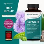 LifeSeasons Hair Gro-R - Suplemento capilar con biotina, zinc, selenio y extracto de guisante AnaGain - 60 cápsulas