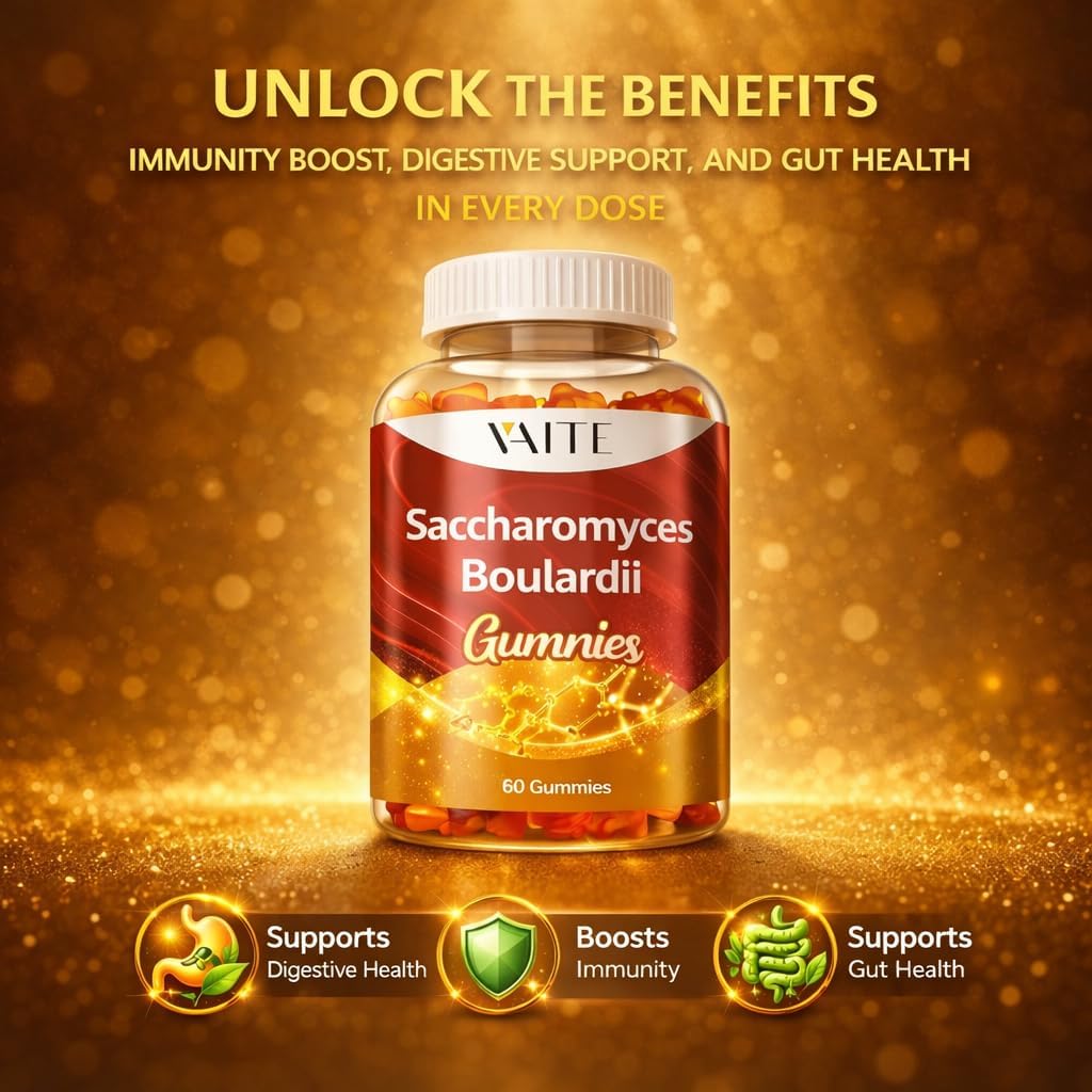 Probiótico Saccharomyces Boulardii 500 mg - 60 Gominolas Veganas para la Salud Digestiva e Inmunitaria