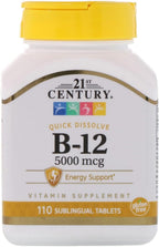 21st Century B-12 5000 mcg Comprimidos Sublinguales - 110 unidades