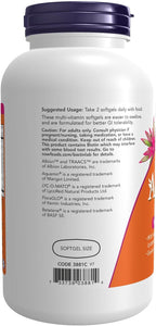 NOW Foods ADAM Suplemento multivitamínico superior para hombres, 180 cápsulas blandas