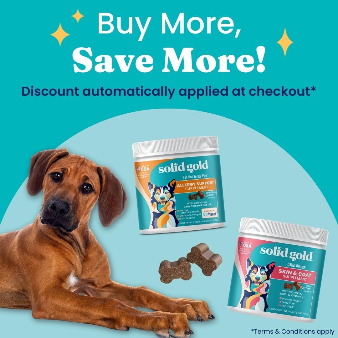 Solid Gold Omega 3 Masticables para Perros - Sabor a Pollo - 120 unidades