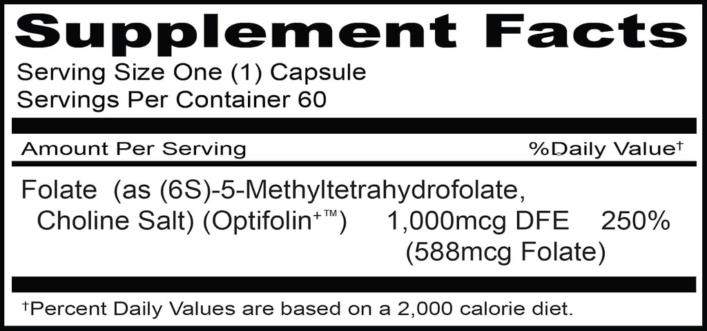 Priority Folate 30 Cápsulas - Suplemento de Folato con Optifolin+ 5MTHF