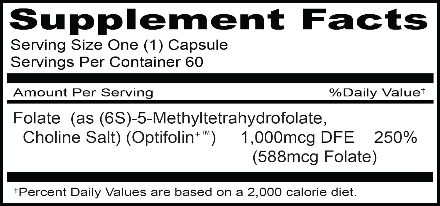 Priority Folate 30 Cápsulas - Suplemento de Folato con Optifolin+ 5MTHF