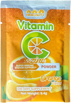 Vitamina C + Zinc Polvo Efervescente Sabor Naranja – 30 Sobres – Complemento Alimenticio para el Sistema Inmunitario