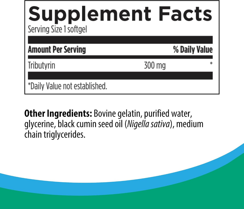Butyrate Balance | Postbiótico de Tributirina para la Salud Intestinal | 60 Softgels