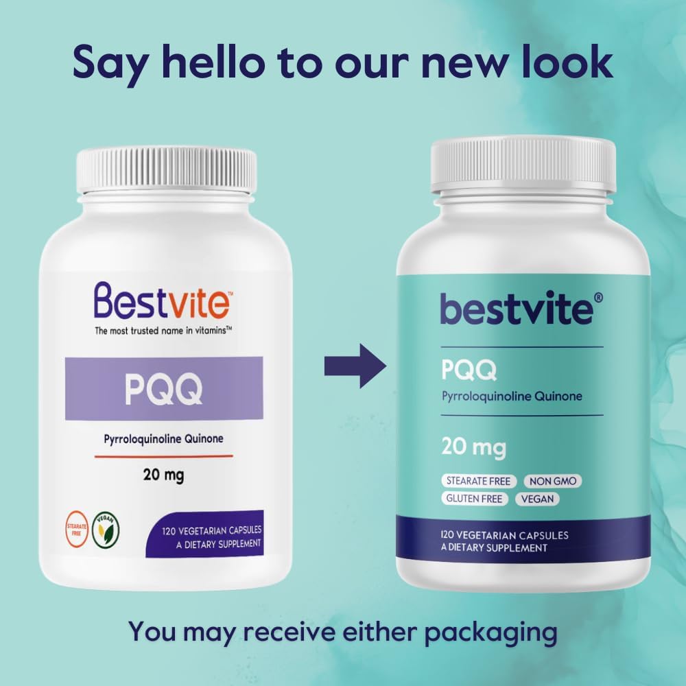 BESTVITE PQQ 20mg - Pirroloquinolina Quinona - 120 Cápsulas Vegetales