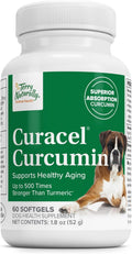 Terry Naturally Curacel Curcumin - Suplemento Antioxidante para Perros - 60 Cápsulas Blandas