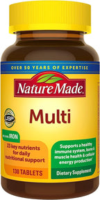 Multivitamínico con Hierro para Mujeres y Hombres, 130 Comprimidos