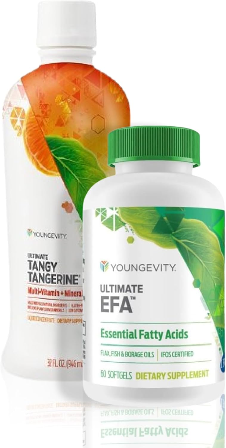 Youngevity Essential 90 Pak - Multivitaminas líquidas completas + ácidos grasos esenciales - 30 porciones
