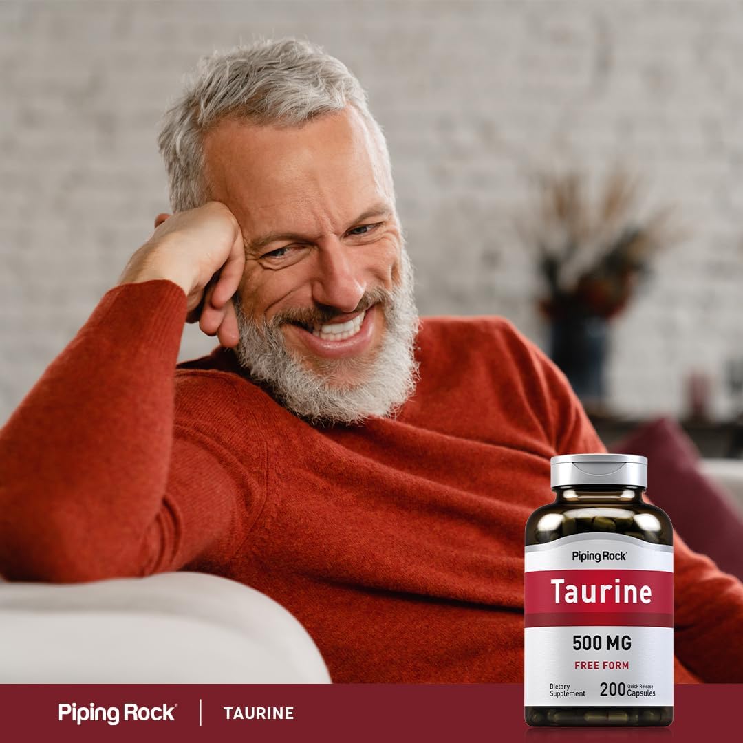 Piping Rock Taurina 500mg - 200 Cápsulas - Aminoácido Libre