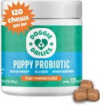 Doggie Dailies Probiótico para Cachorros, Probióticos con Enzimas Digestivas, Apoya la Salud Digestiva e Inmunológica, Sabor Calabaza, 120 Masticables Blandos