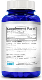 Policosanol 100mg - Suplemento de Alta Potencia con Alcoholes Grasos de Cera Vegetal | Vegano y Sin Gluten | 90 Cápsulas