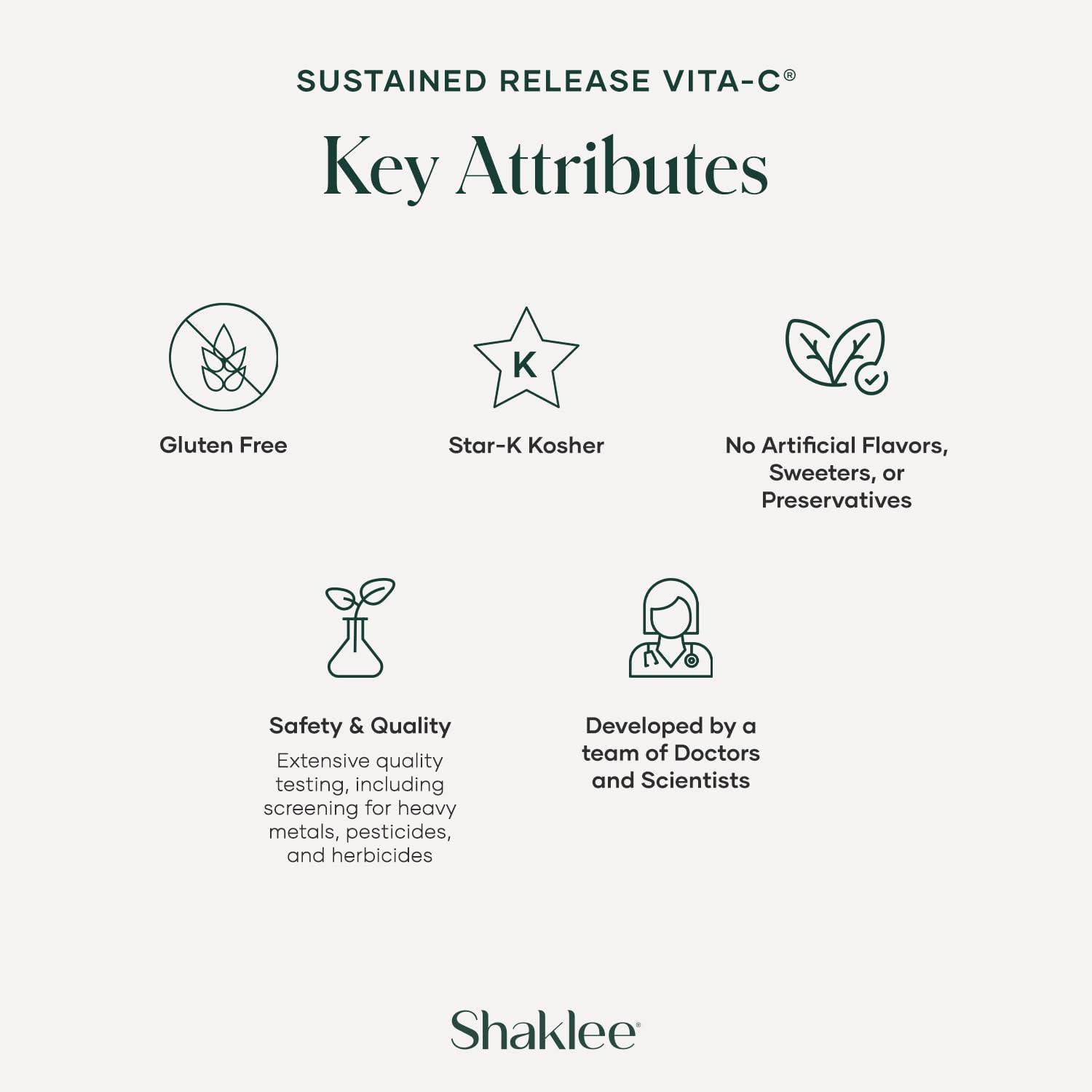 Shaklee Sustained Release Vita-C® 500mg, 180 Comprimidos