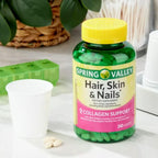 Spring Valley Hair, Skin & Nails - Complejo con Biotina y Colágeno, 240 Comprimidos