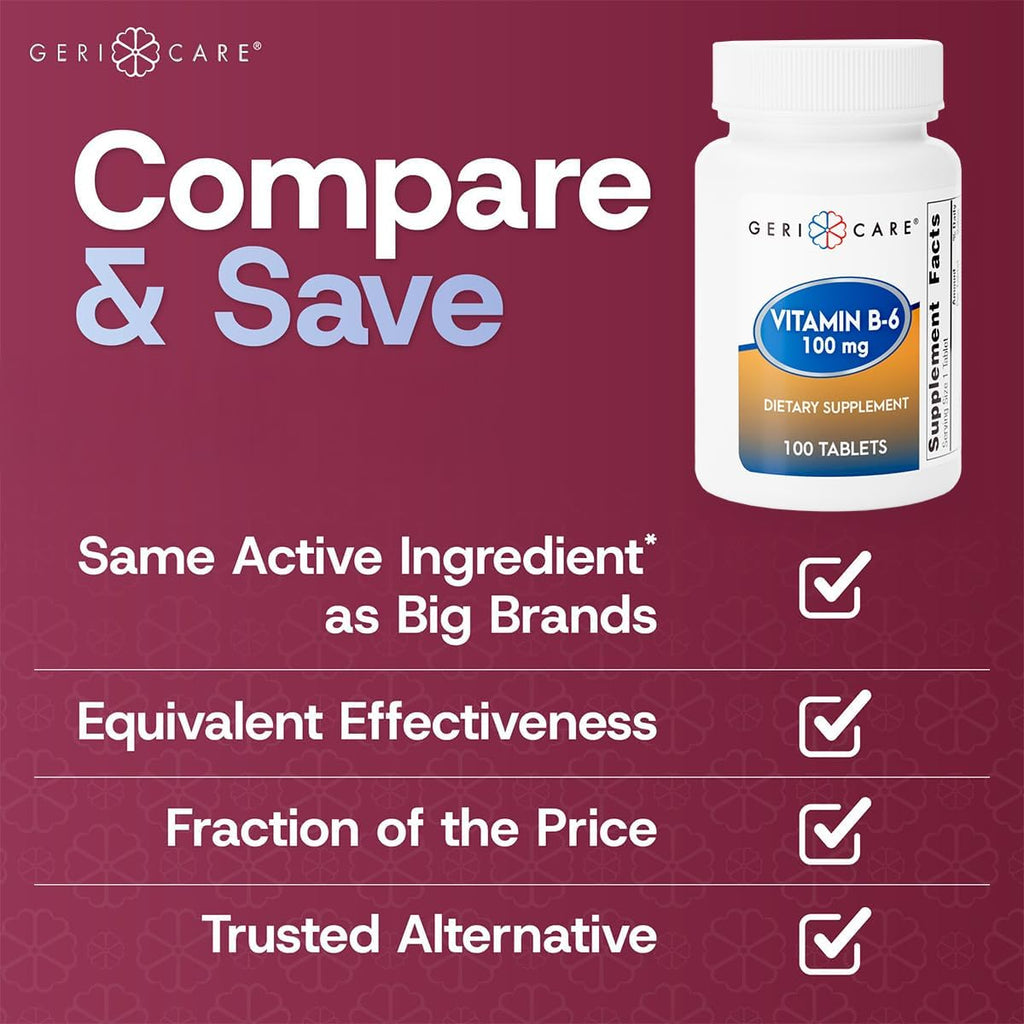 GeriCare Vitamina B-6 100mg, 100 Comprimidos
