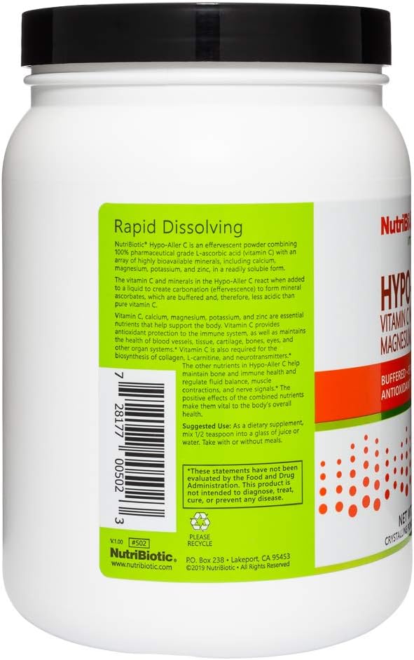 NutriBiotic Hypo-Aller C Polvo Vitamina C y Minerales, 2.2 Lb