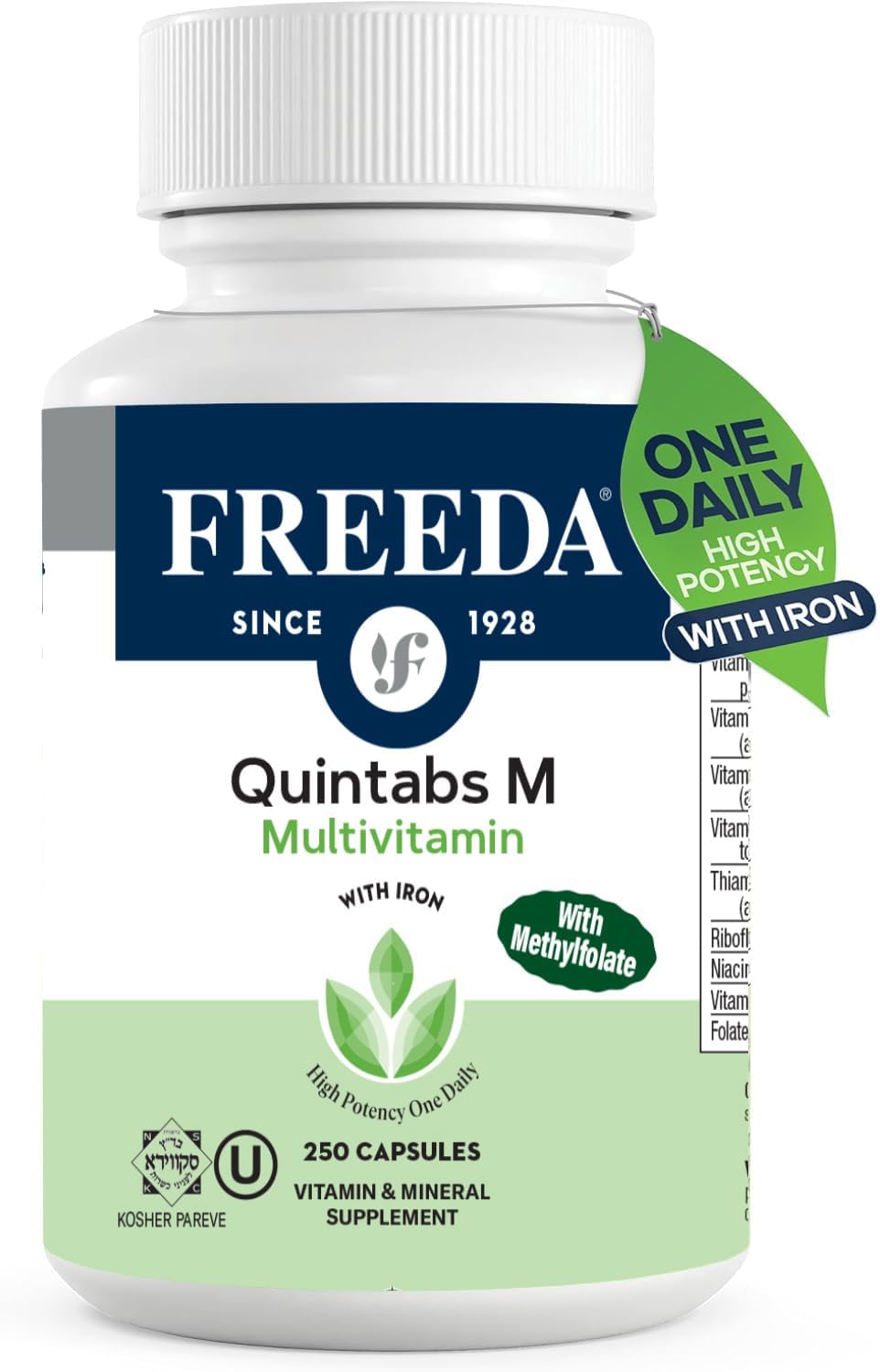 FREEDA Quintabs-M Multivitamínico con Hierro – 250 Cápsulas