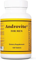 Optimox Androvite para Hombres - Suplemento de Magnesio 500mg, Multimineral y Multivitamínico con Vitamina C, Vitamina D3, Sin Calcio - 180 Comprimidos