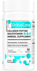 DrBioCare Péptidos de Colágeno para Mujeres - Suplemento de Vitaminas y Minerales de Belleza - 60 Comprimidos