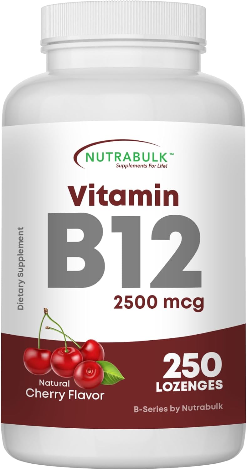 Vitamina B12 2500 mcg Pastillas Sublinguales Sabor Cereza - NutraBulk