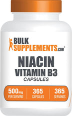 Niacina 500mg Cápsulas - Suplemento de Vitamina B3 (365 Cápsulas)