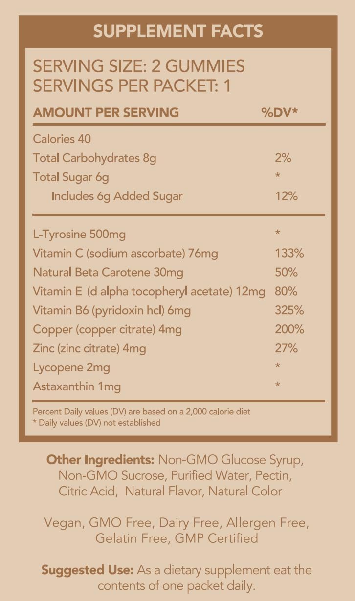 FGBG Summer Glow Tanning Gummies - Sabor Miami Vice - Piña, Coco y Fresa - Veganas - Sin Gluten - Sin Lácteos - 30 Días
