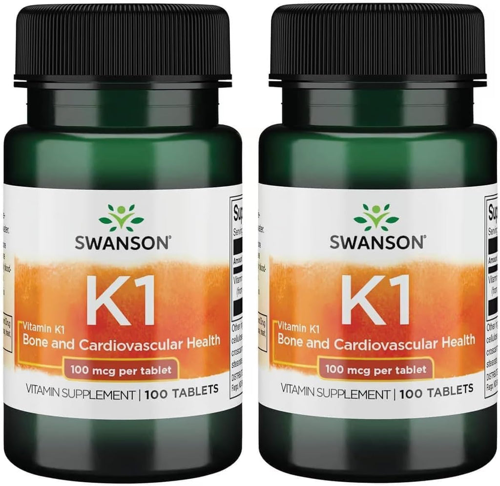 Swanson Vitamina K-1 100 mcg 100 Comprimidos (Pack de 2)