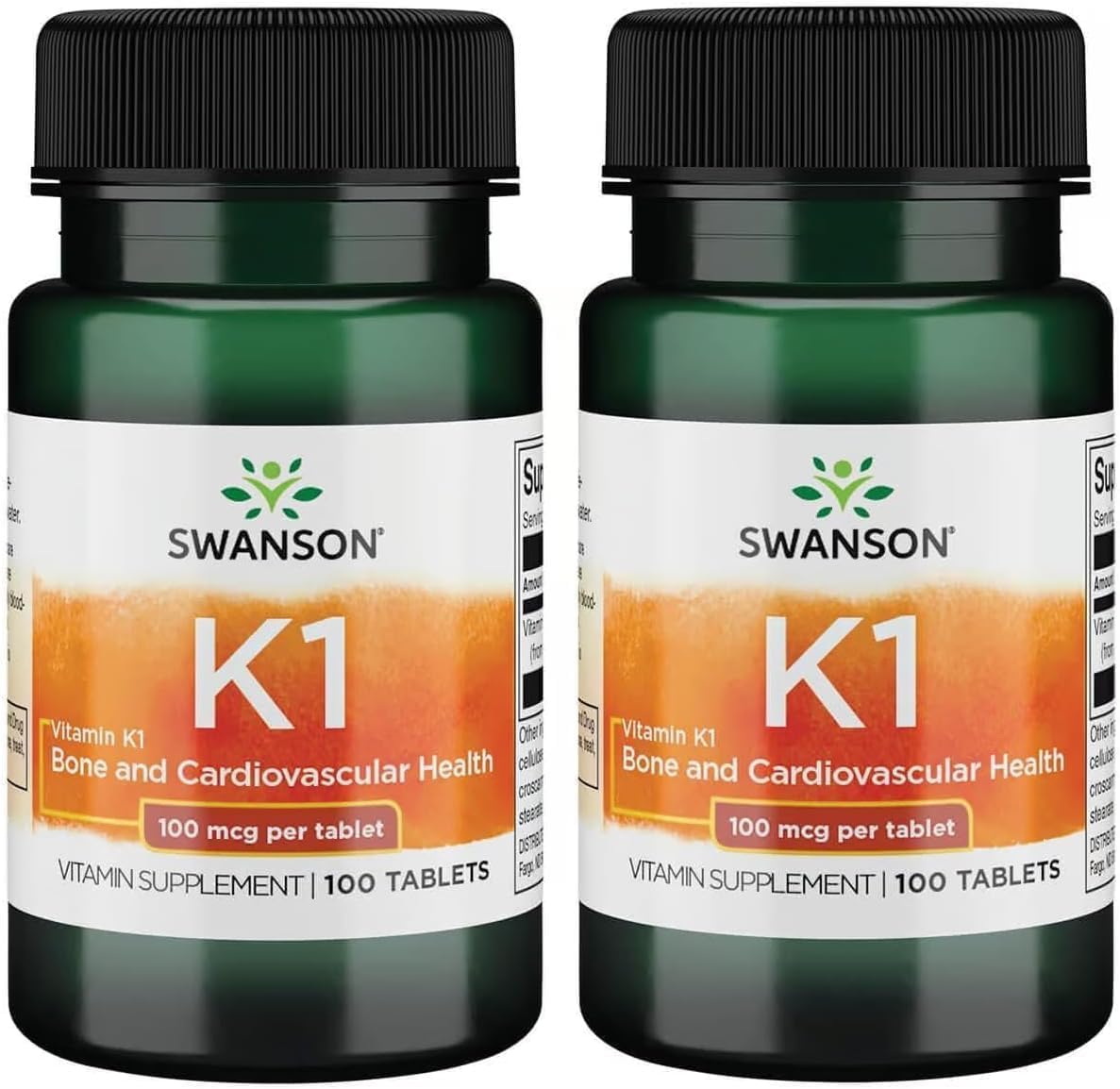 Swanson Vitamina K-1 100 mcg 100 Comprimidos (Pack de 2)
