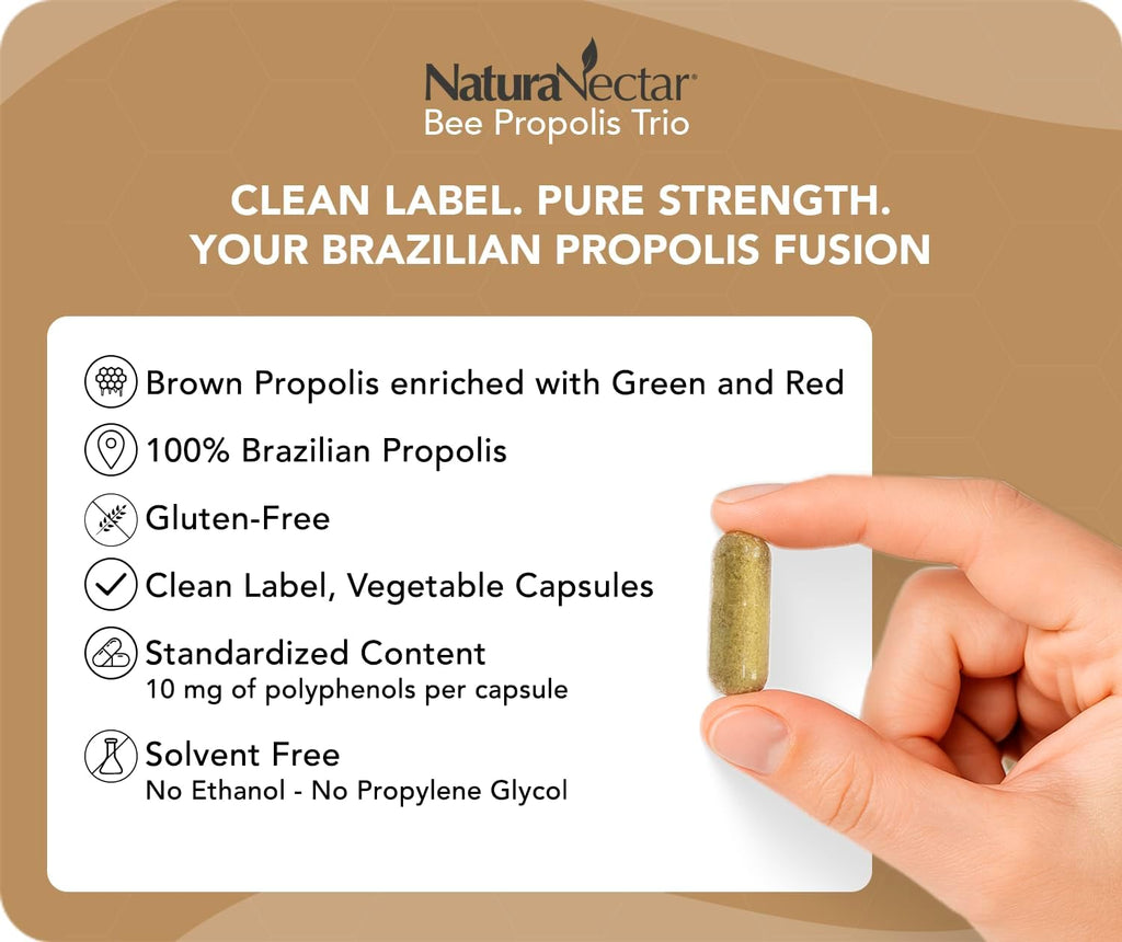 NaturaNectar - Bee Propolis Trio Capsules, 60 ct.