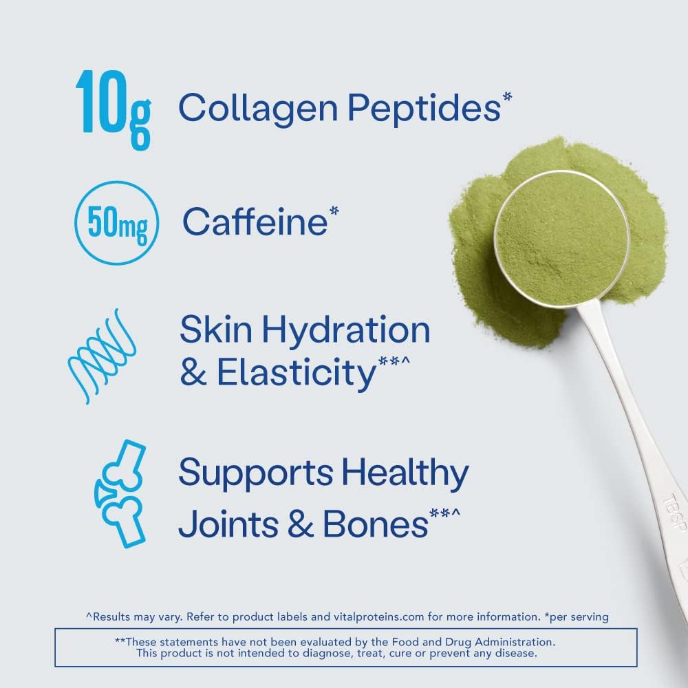 Vital Proteins Matcha Collagen Peptides Powder Supplement, Matcha Green Tea Powder, 10.5 oz, Original Flavored - görsel 3